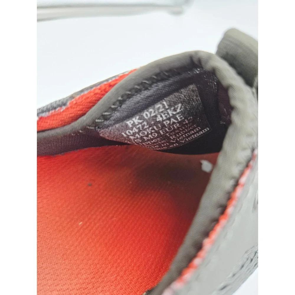OluKai Moku Pae‎ Mens 9 Charcoal Gray Orange Mesh Boat Shoes Sneakers 10472-4EKZ
